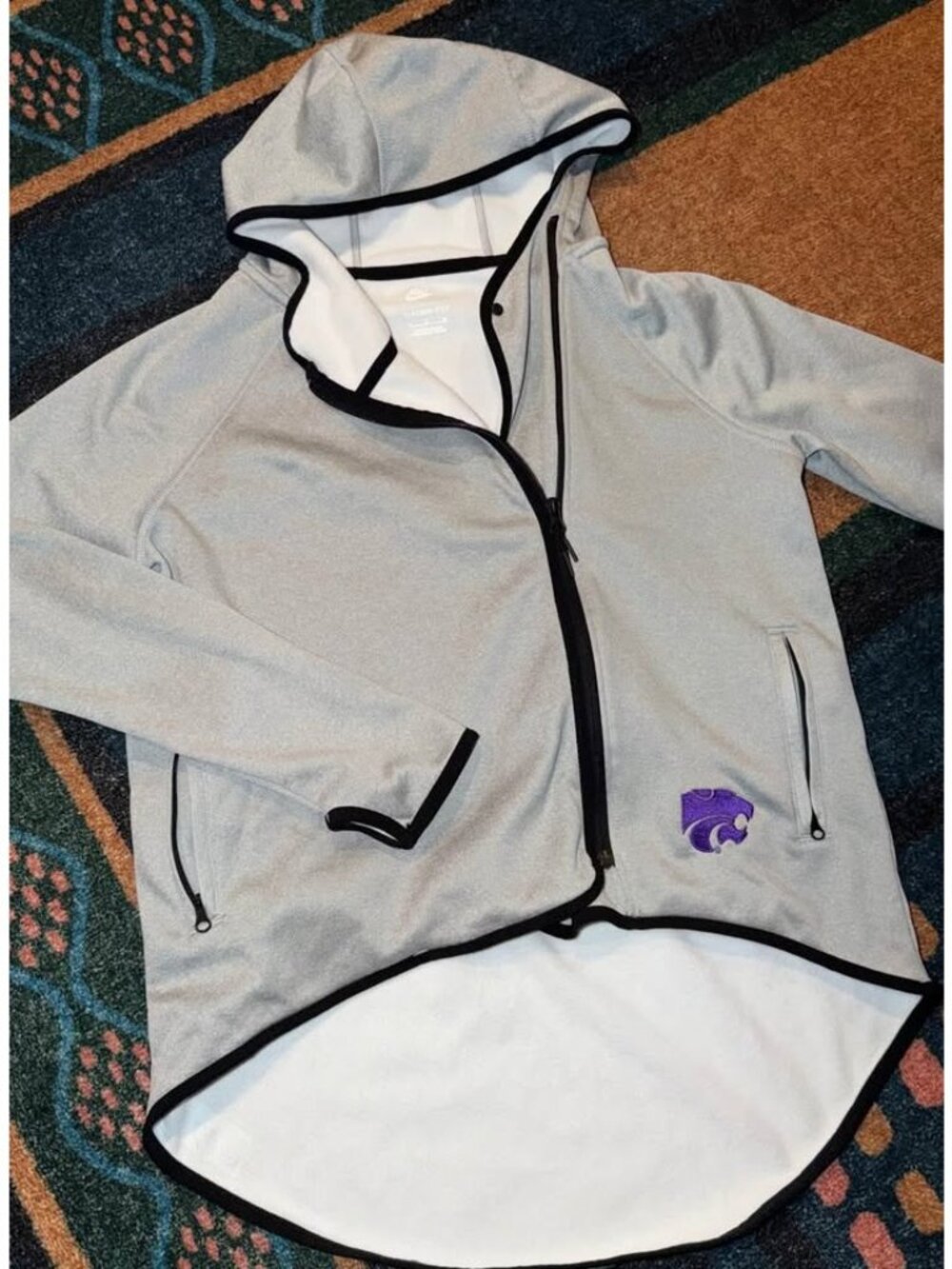 Nike sportswear K-State high-low hooded zip up. Womens small